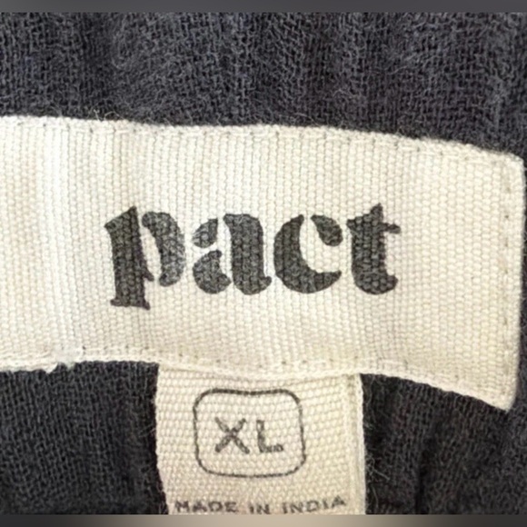 Pact Organic Size XL Washed Charcoal Coastal Cotton Gauze Crop Wide Leg Pant - Picture 3 of 8